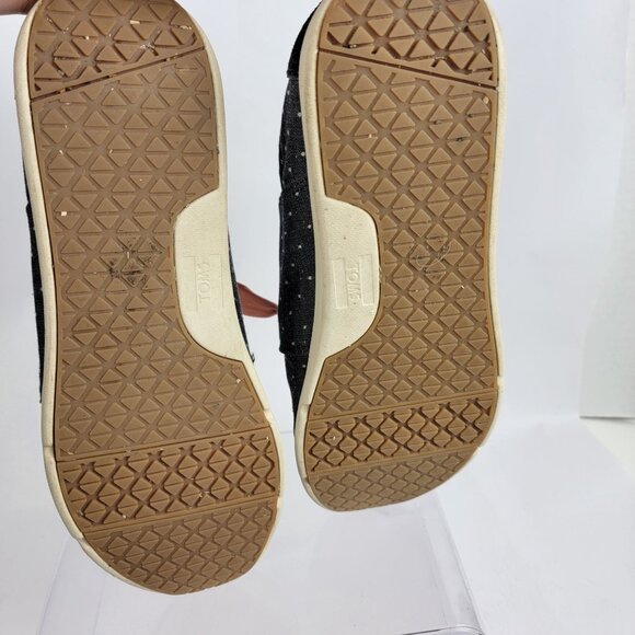 Toms Del Rey Polka Dot Blue Chambray Lace Up Tennis Shoes Womens 10 Preppy - Picture 7 of 7